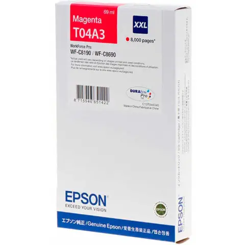 EPSON T04A3- Tusz magenta XXL do Epson WorkForce Pro WF-C8100, WF-C8190, WF-C8610, WF-C8690
